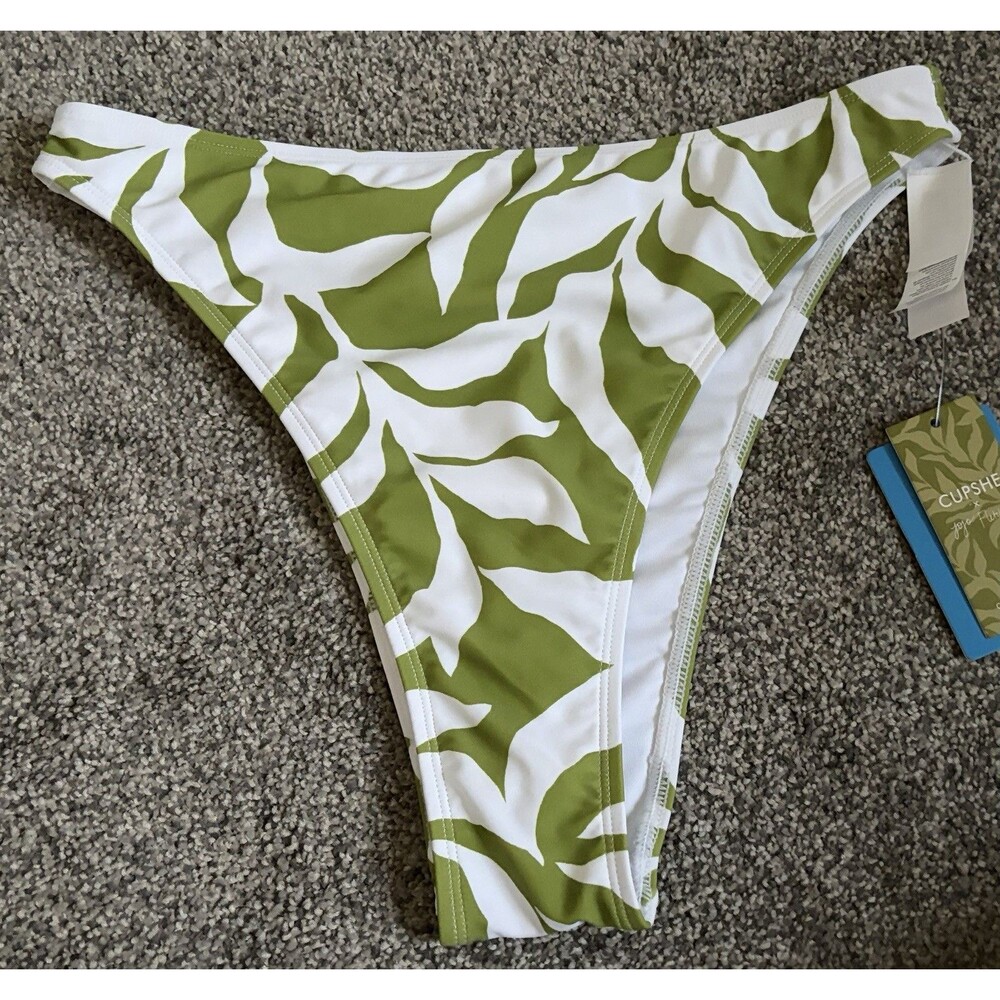 Women's Green and White Swimsuit Bottom Size Medium NWT